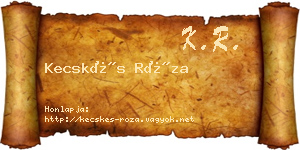 Kecskés Róza névjegykártya